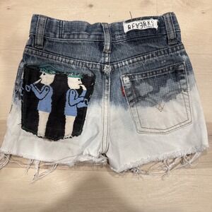 Levi's kids denim cutoff Jean Shorts Mexican Blanket OOAK Size 6
